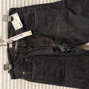 NWT Uniqlo slim fit straight jeans in dark blue selvedge denim 28 x 34
